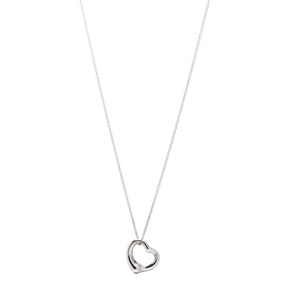 Tiffany Sterling Silver 16mm Elsa Peretti Open Heart Pendant Necklace 1 of 3