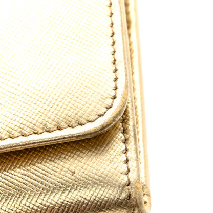 Prada Metallic Saffiano Wallet On Chain Platino 21 of 21