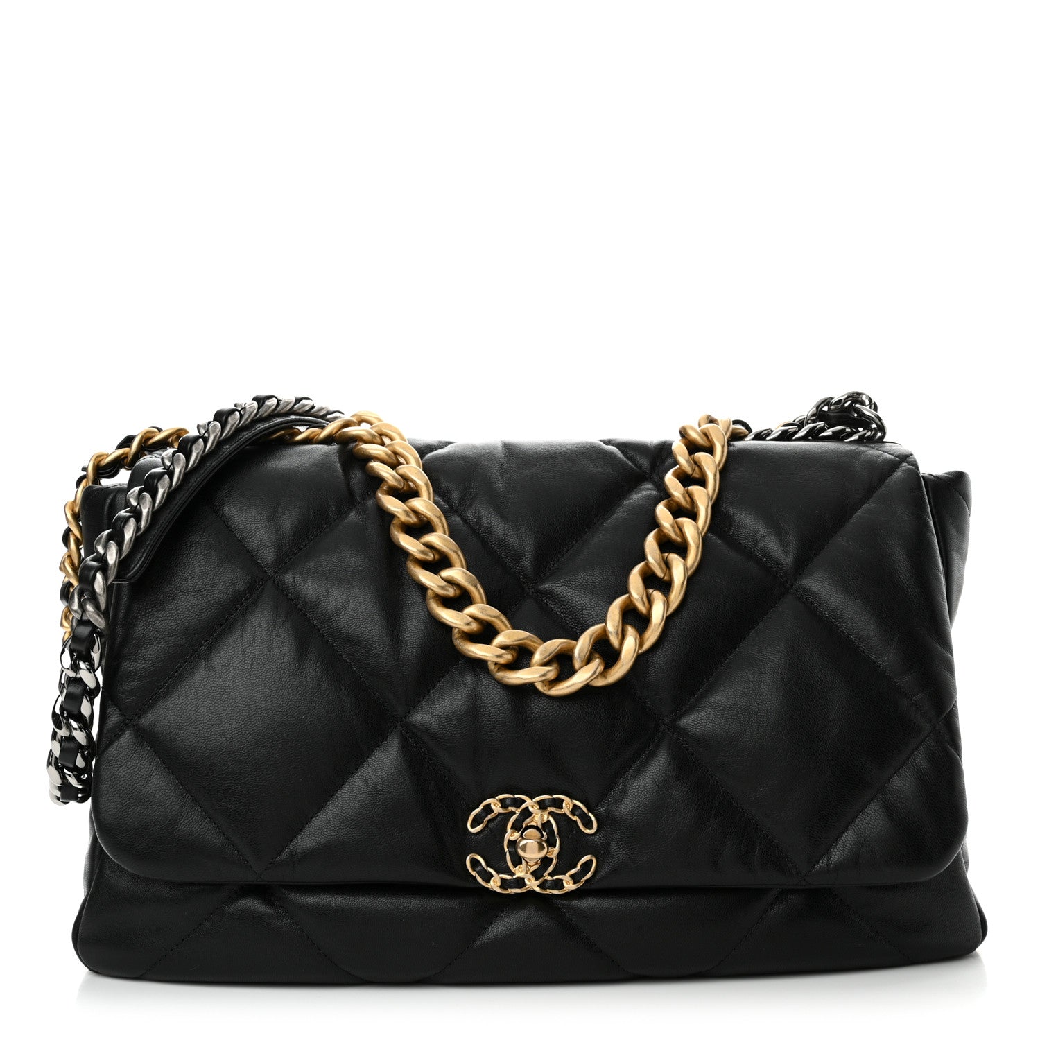 Chanel Goatskin Quilted Maxi Chanel 19 Flap Black 1 of 10