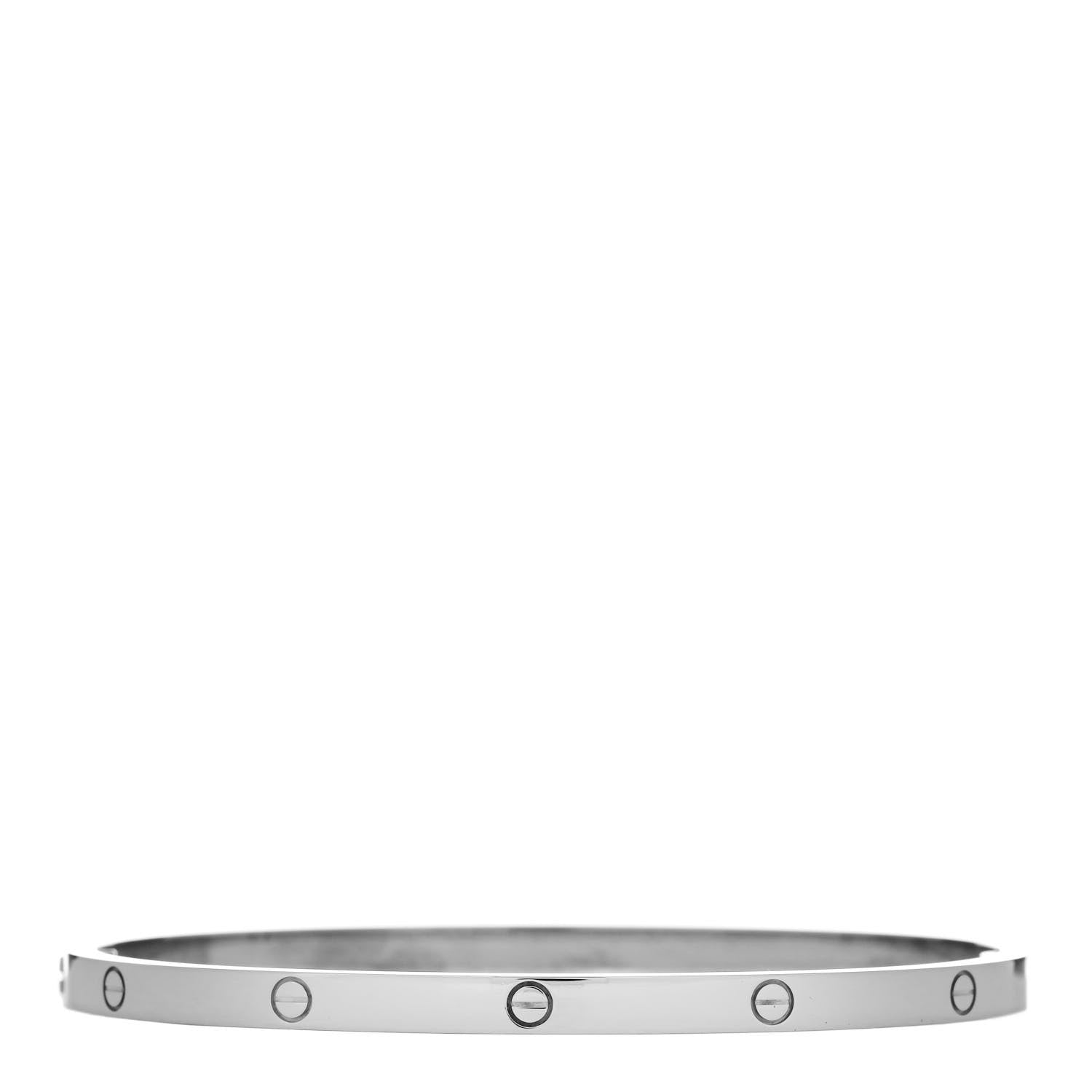 Cartier 18K White Gold Small LOVE Bracelet 18 2 of 5