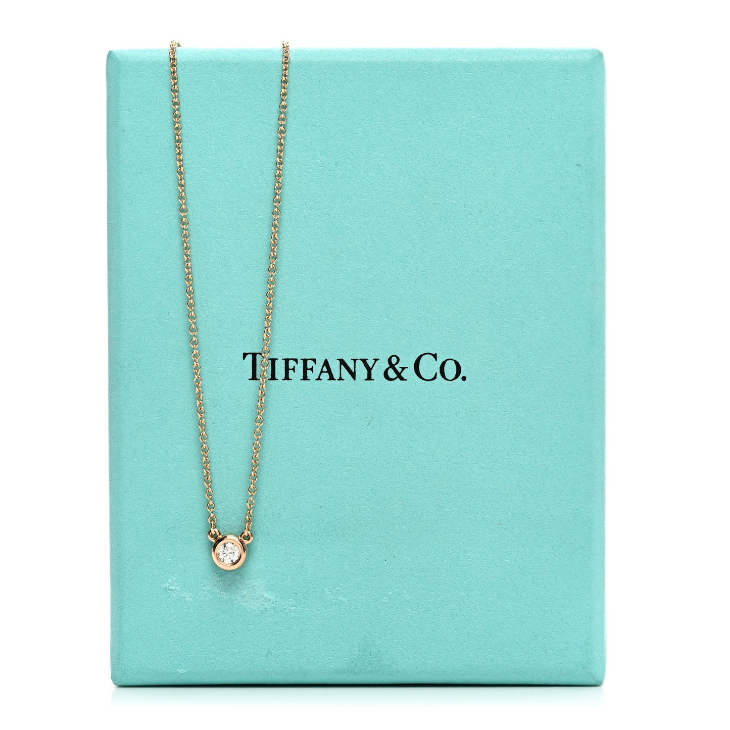 18K Rose Gold Diamond .10ct Elsa Peretti Diamonds by the Yard Pendant Necklace