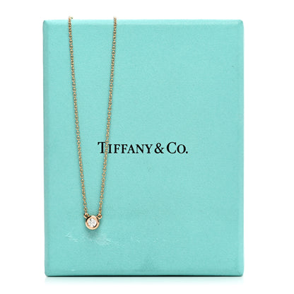 Tiffany 18K Rose Gold Diamond .10ct Elsa Peretti Diamonds by the Yard Pendant Necklace 5 of 5