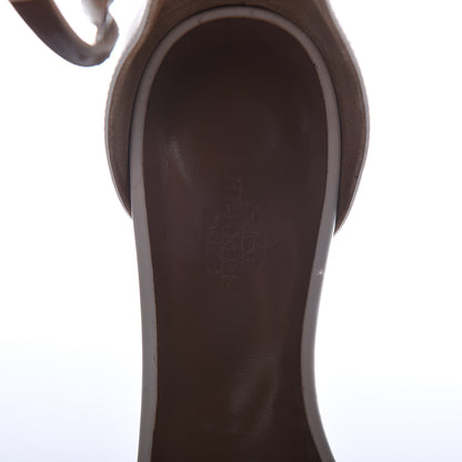 Hermes Calfskin Legend Wedge Sandals 37.5 White 8 of 9