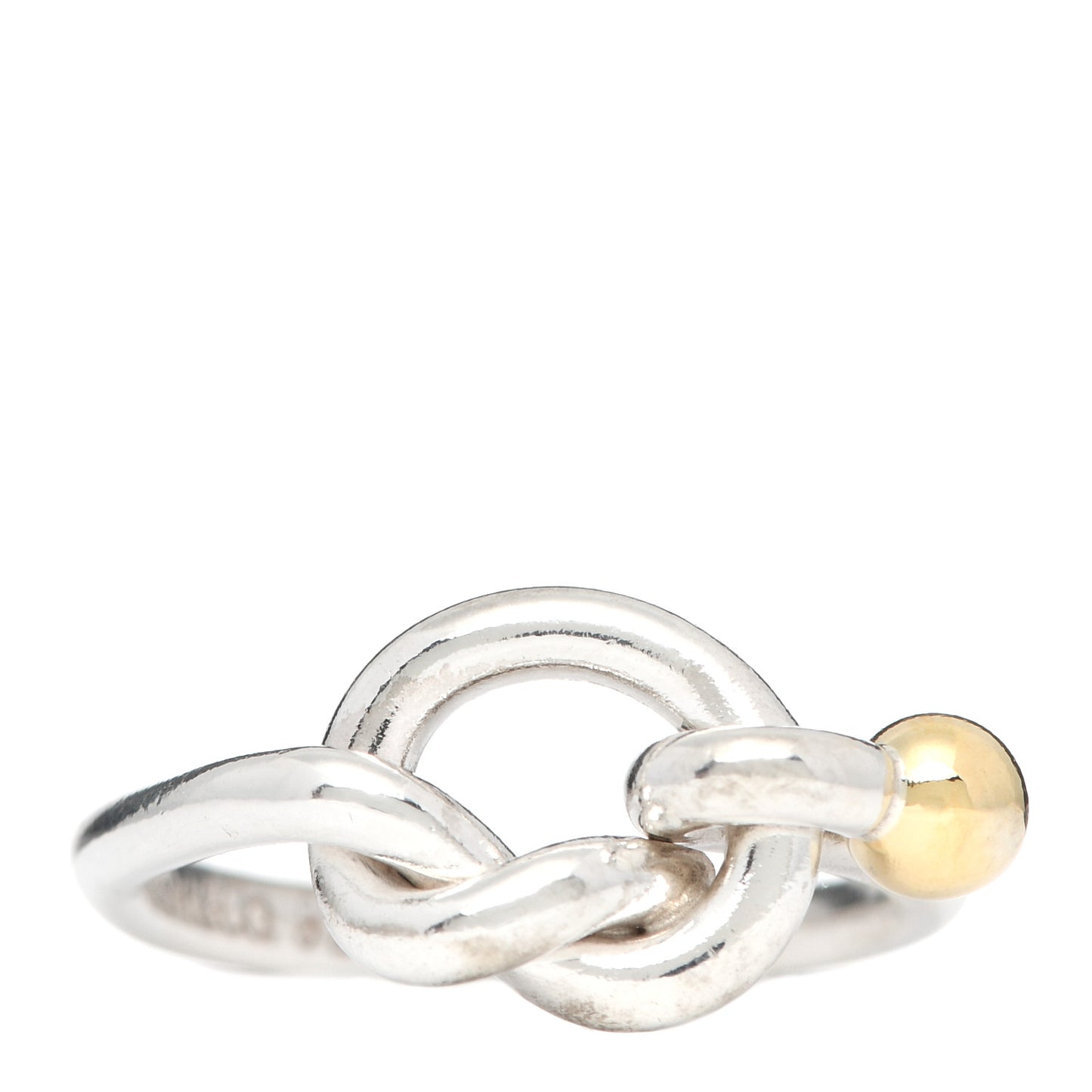 Sterling Silver 18K Yellow Gold Love Knot Ring 48 4.5