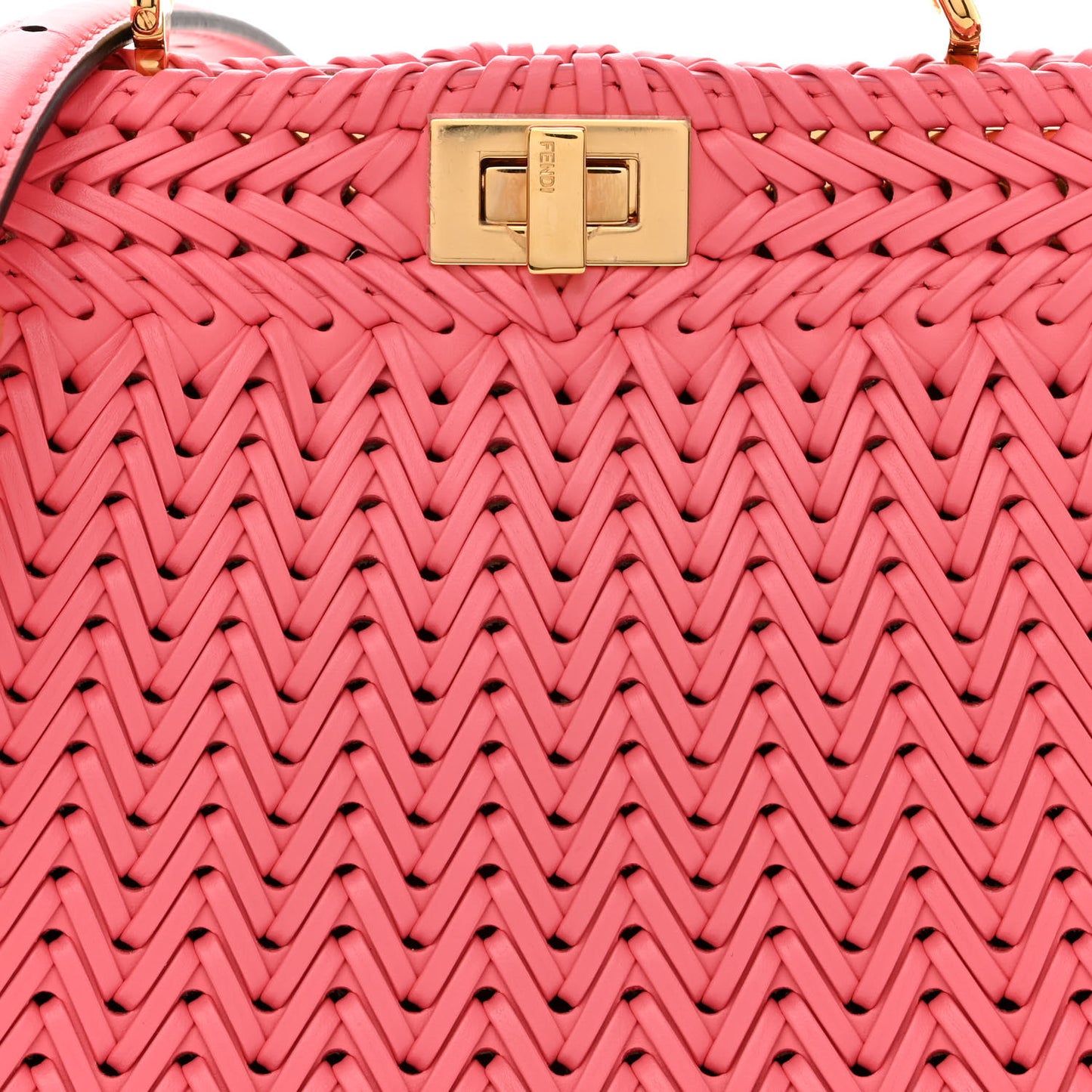 Vitello King Shiny Nappa Intreccio Petite Peekaboo I SEE U Satchel Pink Dalia