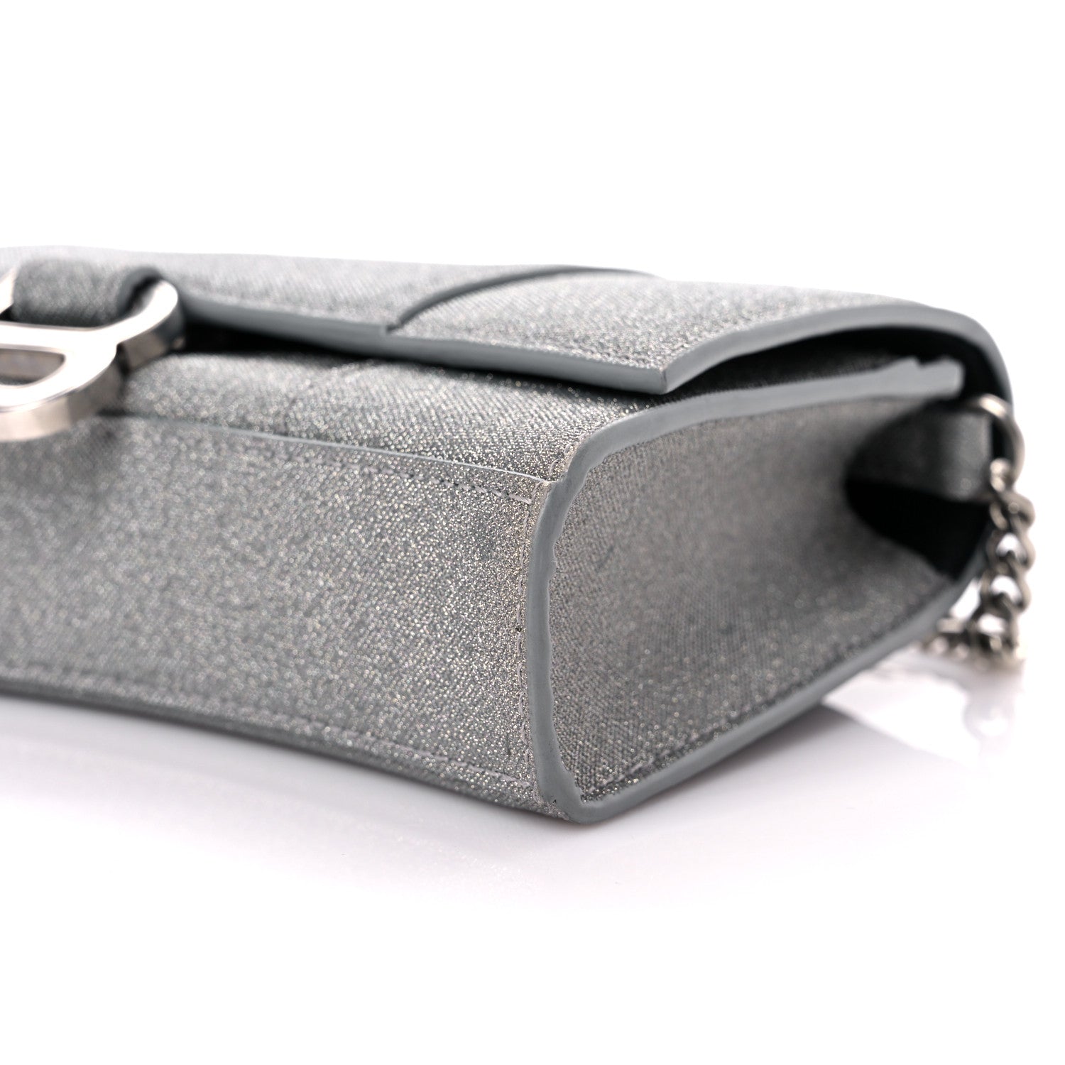 Balenciaga Glitter Fabric Hourglass Chain Bag Grey 8 of 12