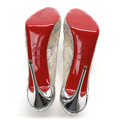 Christian Louboutin Rete Dentelle Lurex Very Lace 120 Pumps 41 Silver 6 of 9