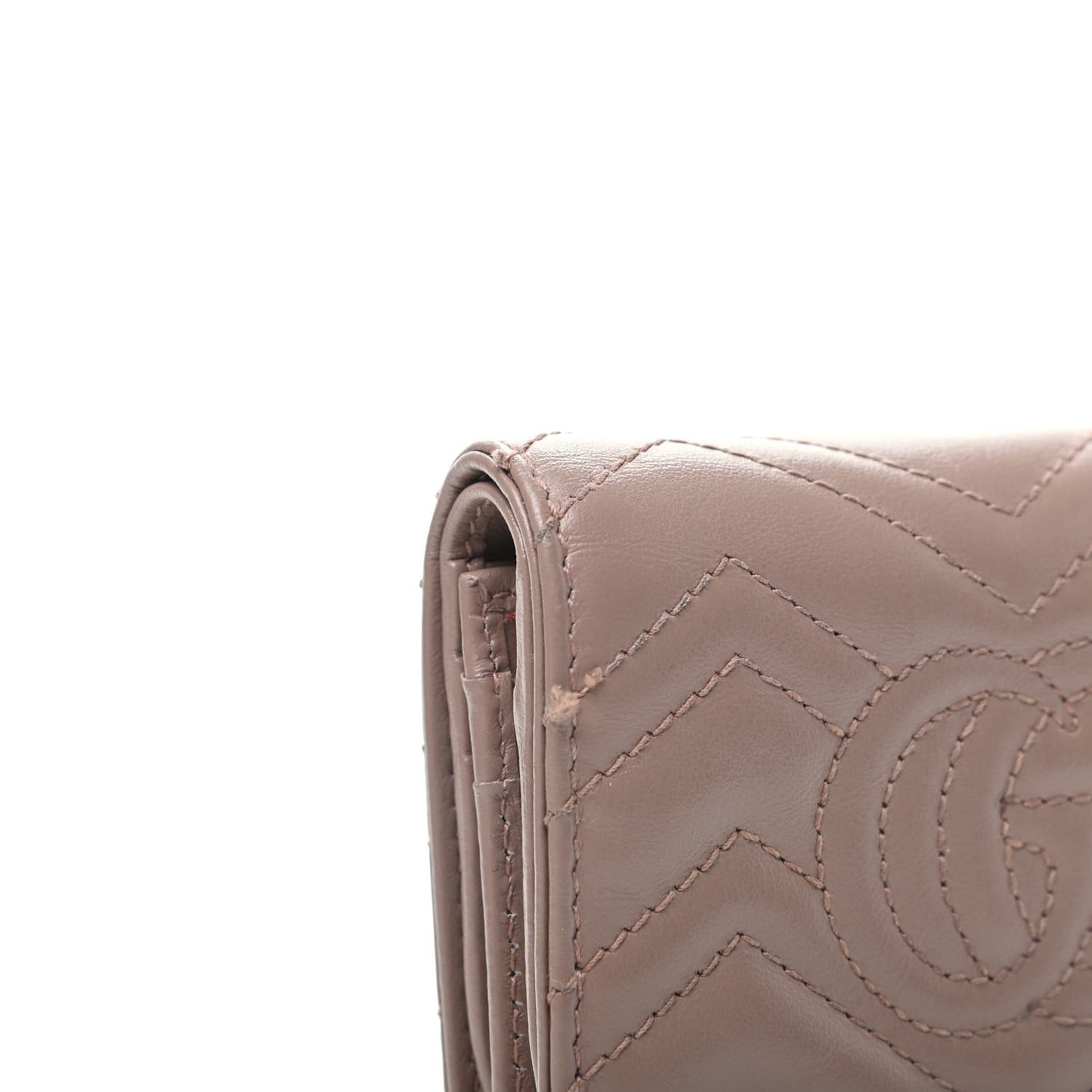 Calfskin Matelasse GG Marmont Card Case Wallet Porcelain Rose