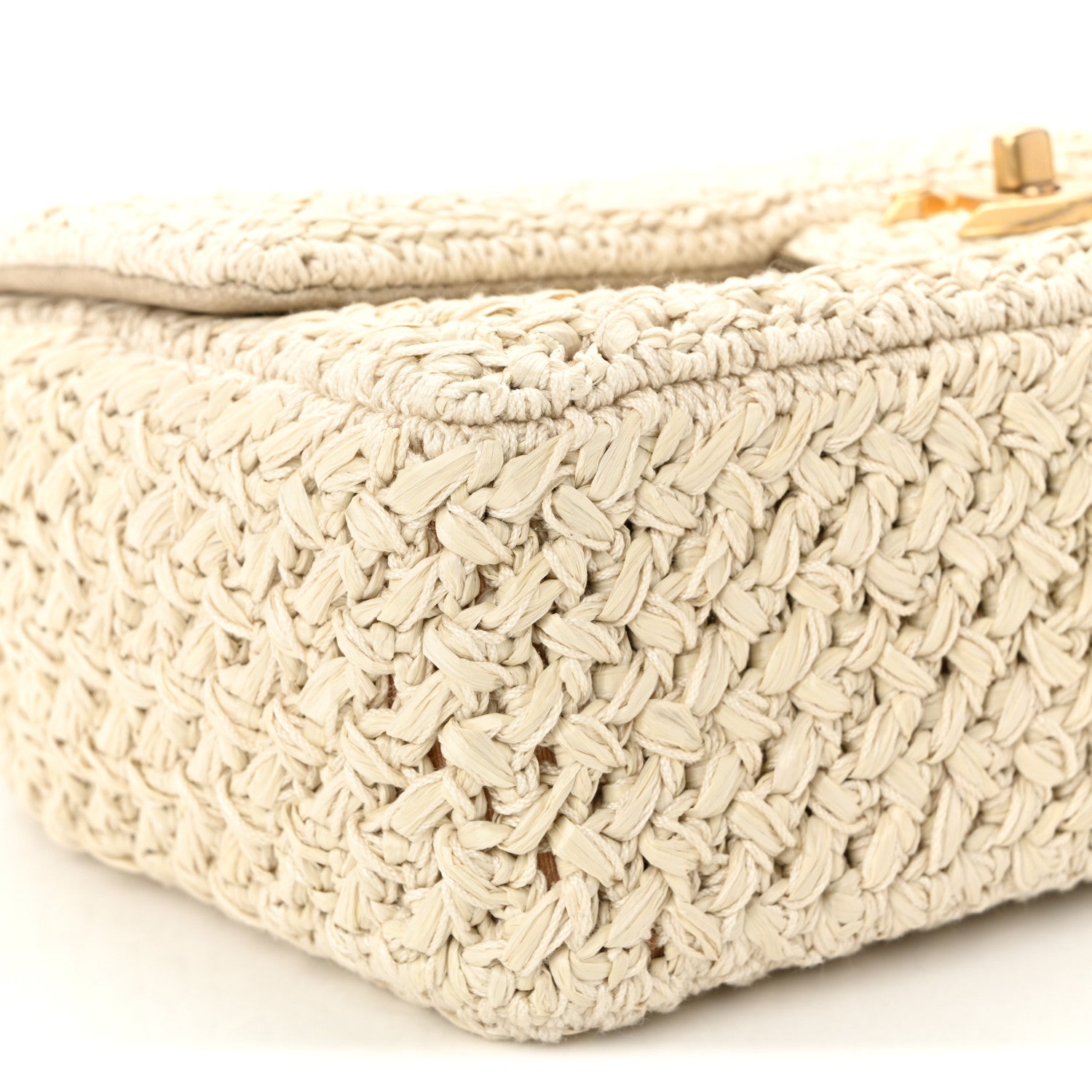 Chanel Raffia Crochet Paris Greece Medium Flap Bag Beige 9 of 10