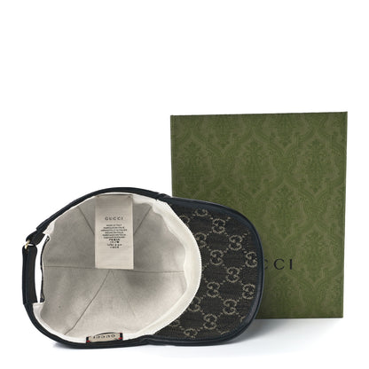Gucci Denim Calfskin GG Monogram Oscar Baseball Hat L Black Ivory 6 of 9