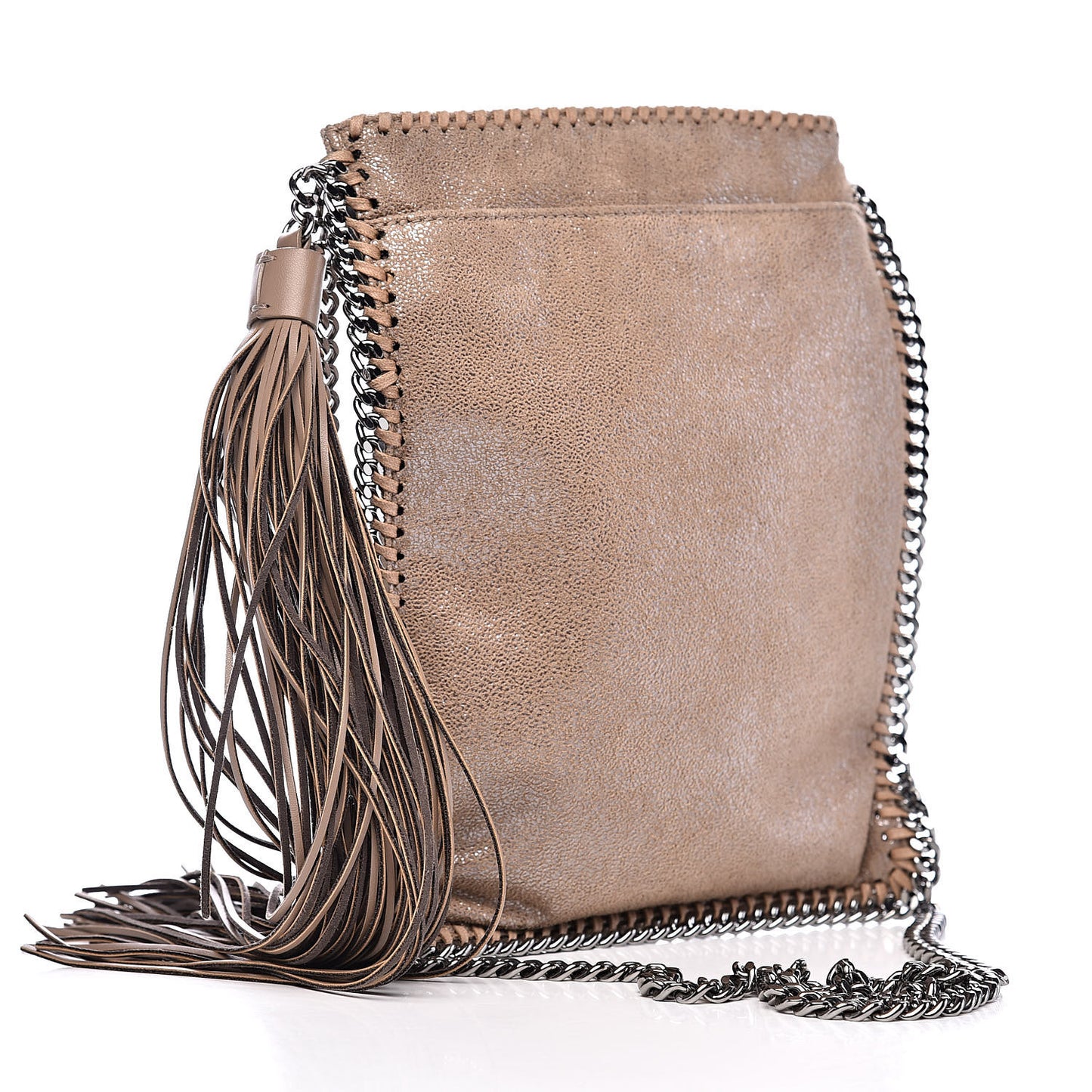 Shaggy Deer Falabella Flat Crossbody Beige
