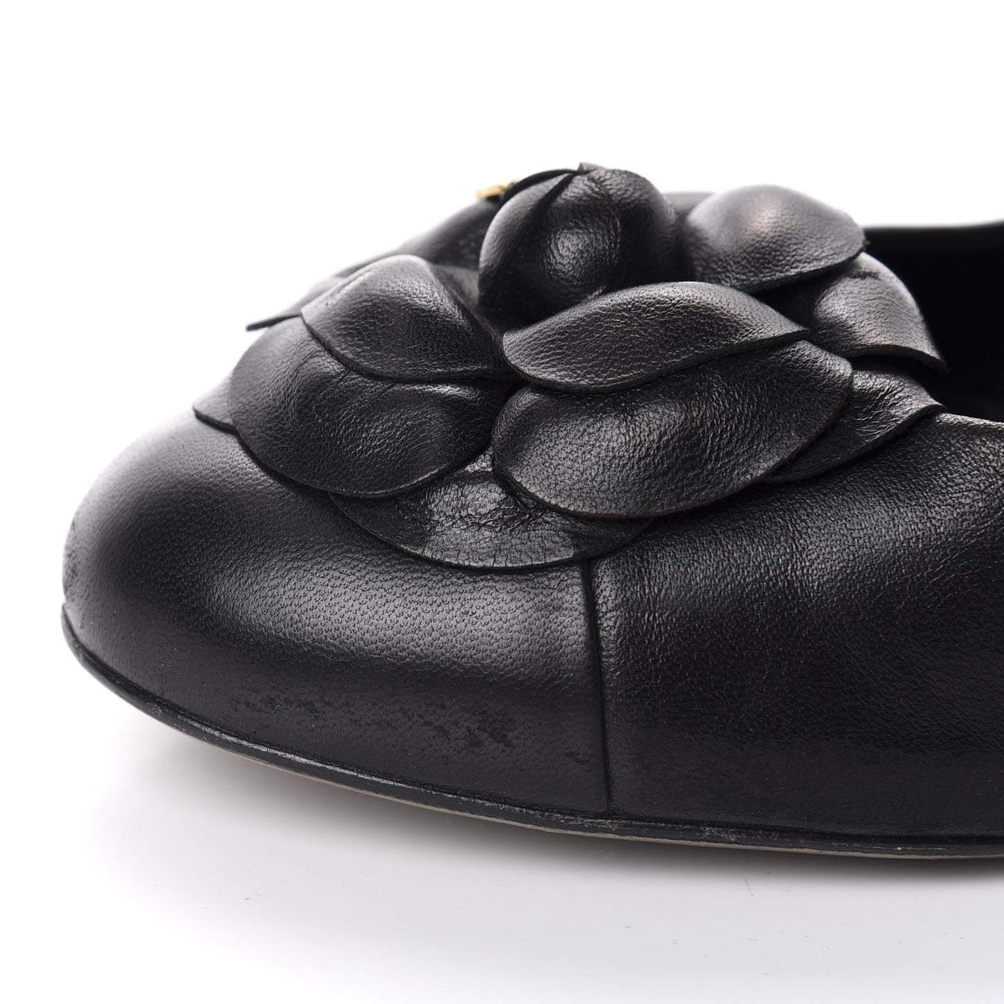 Lambskin Camellia Pumps 41 Black