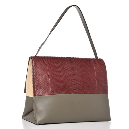 Celine Python Calfskin All Soft Shoulder Bag Burgundy 4 of 12