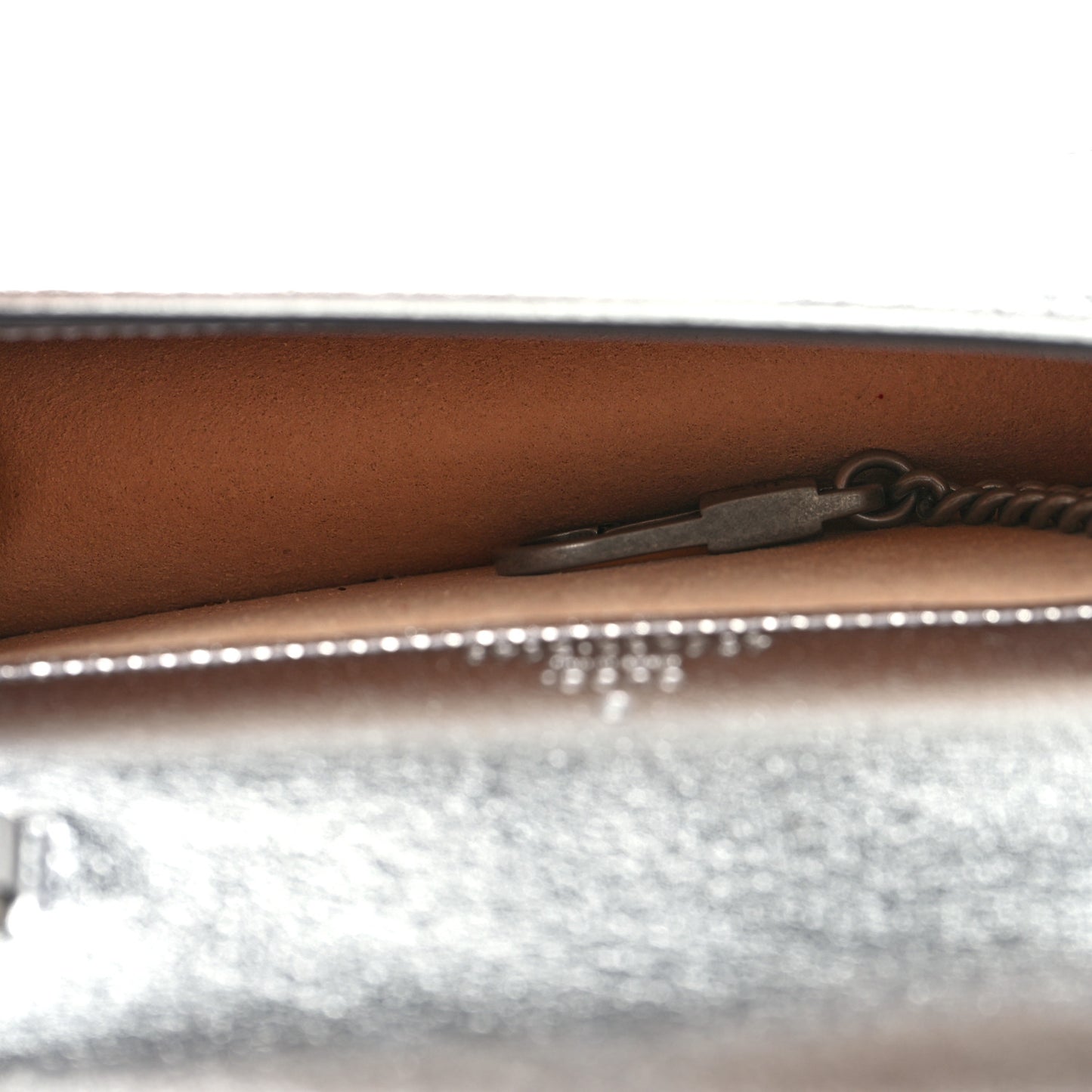 Metallic Calfskin Super Mini Dionysus Shoulder Bag Silver