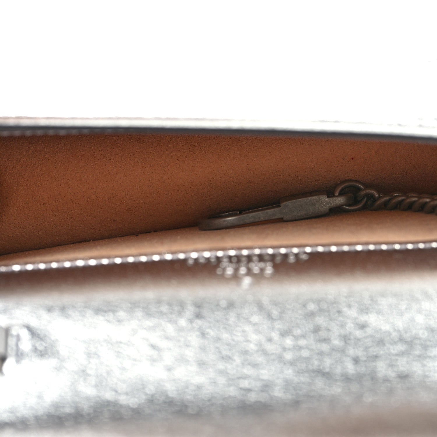 Gucci Metallic Calfskin Super Mini Dionysus Shoulder Bag Silver 5 of 10
