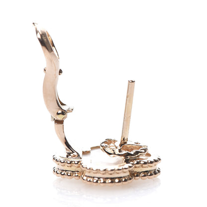 Van Cleef & Arpels 18K Rose Gold Mother of Pearl Vintage Alhambra Earrings 4 of 7