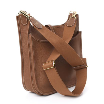 Hermes Taurillon Clemence Evelyne III PM Gold 3 of 11