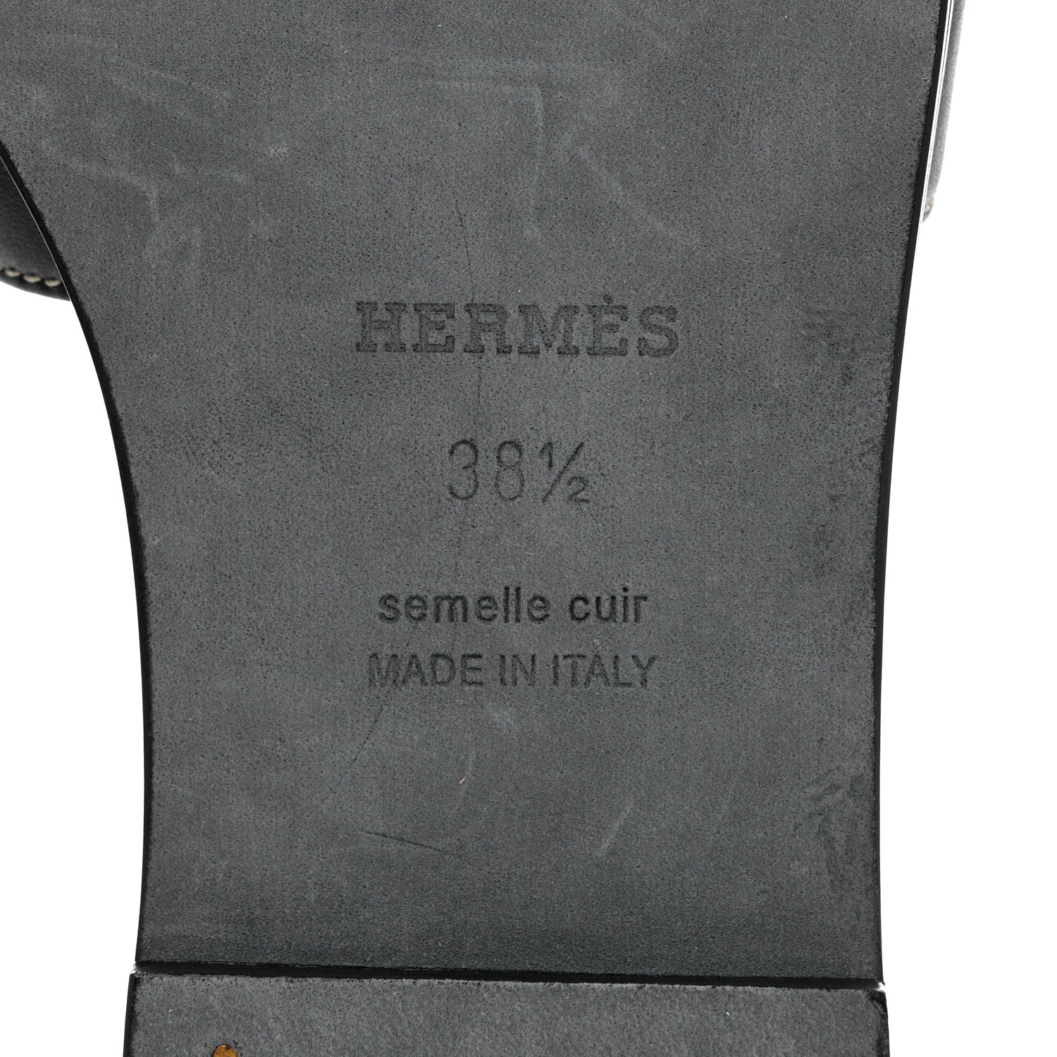 Hermes Box Calfskin Oran Sandals 38.5 Black 8 of 8