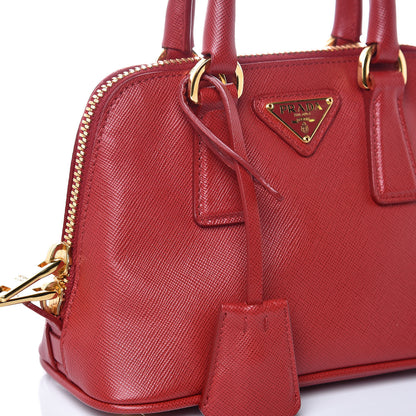 Prada Saffiano Lux Mini Promenade Tote Fuoco 8 of 10