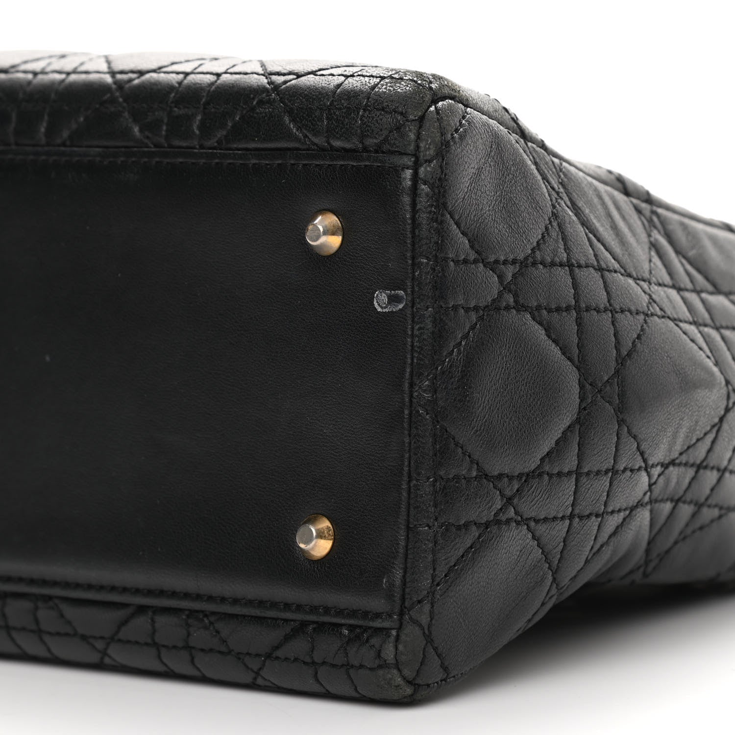 Christian Dior Lambskin Cannage Medium Lady Dior Black 9 of 10