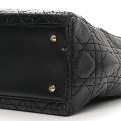 Christian Dior Lambskin Cannage Medium Lady Dior Black 9 of 10