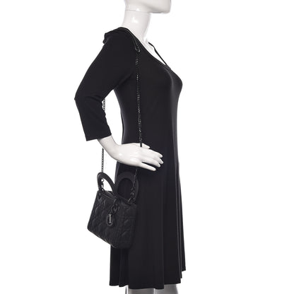 Christian Dior Ultra Matte Calfskin Cannage Mini Lady Dior Black 2 of 11