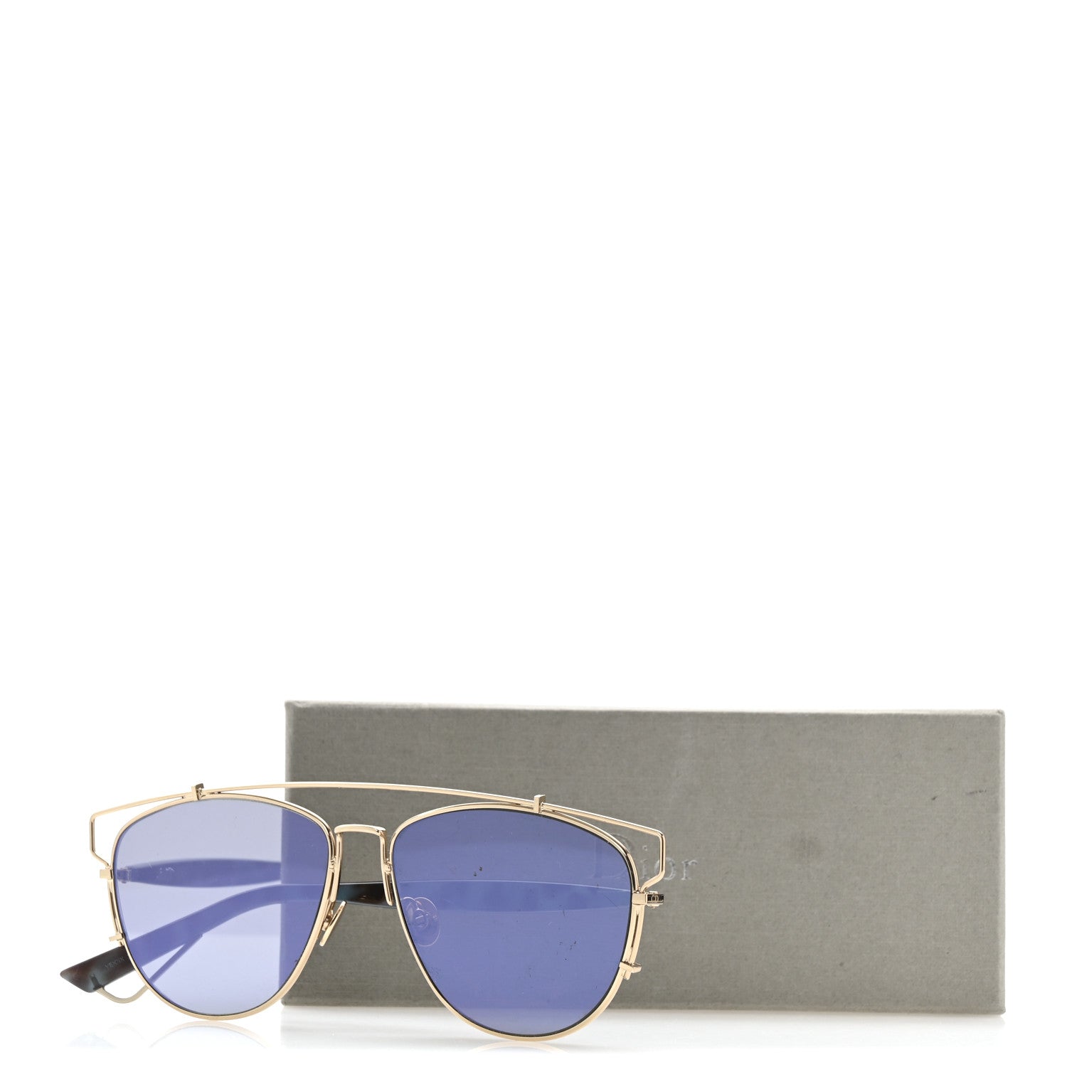 Christian Dior Technologic Sunglasses Gold Blue 9 of 9