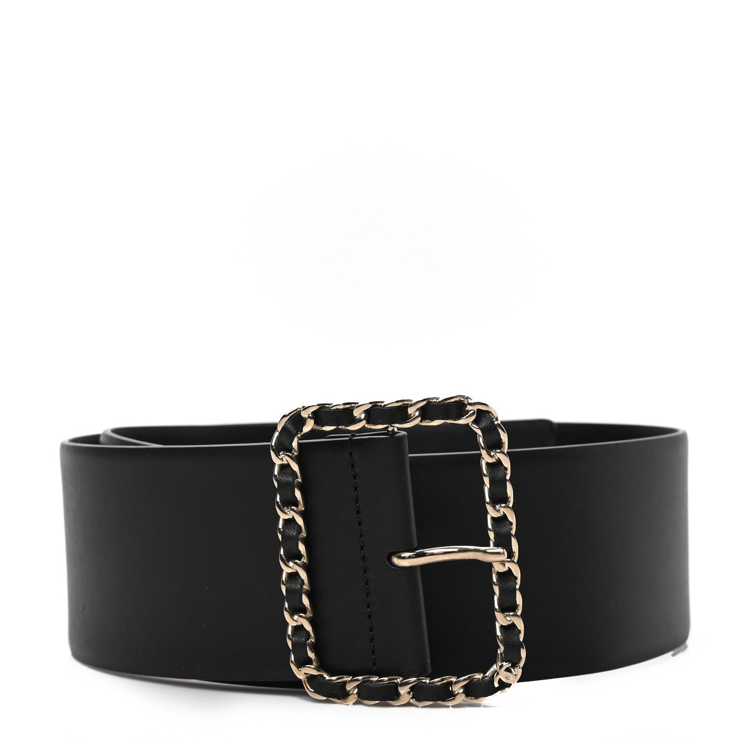 Chanel Lambskin Chain Square Buckle Belt 75 30 Black 1 of 4