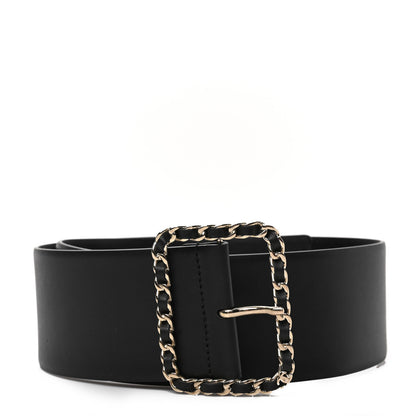 Chanel Lambskin Chain Square Buckle Belt 75 30 Black 1 of 4