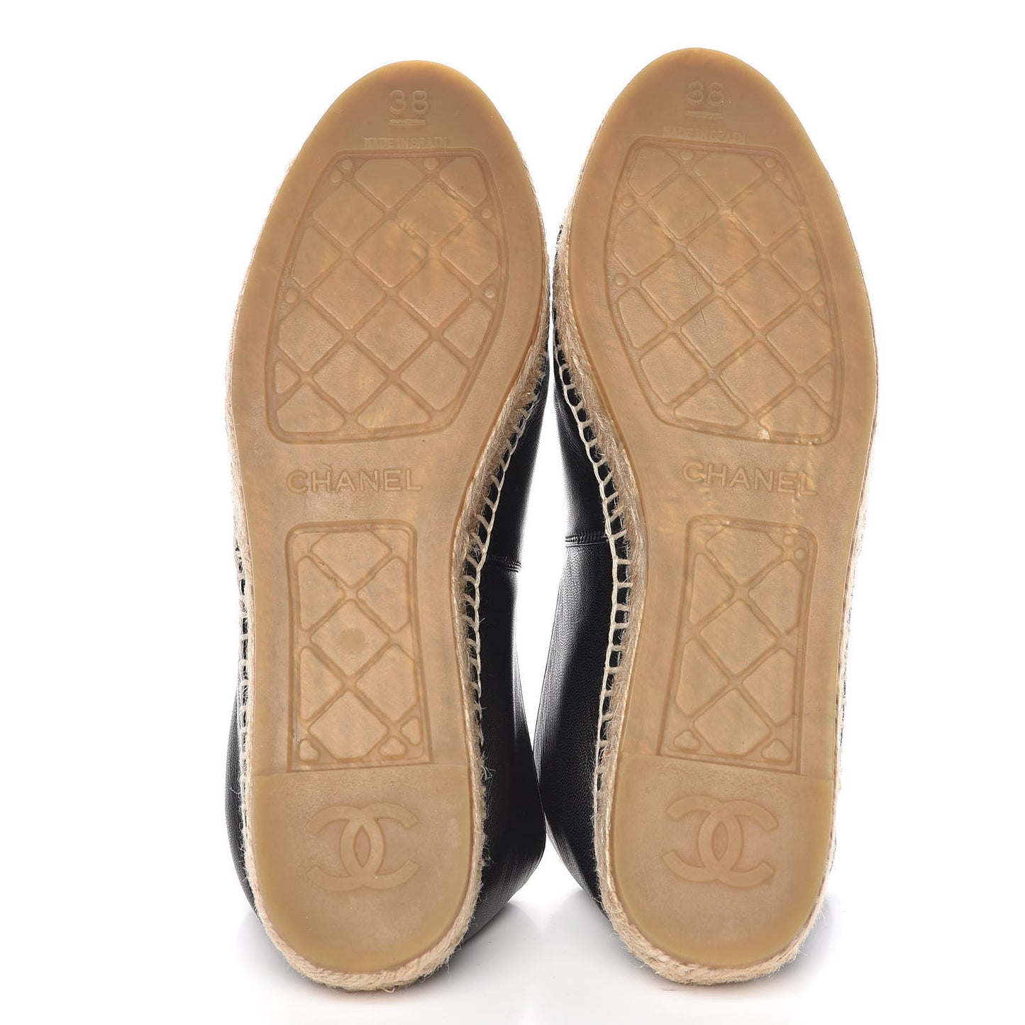Lambskin CC Espadrilles 38 Black