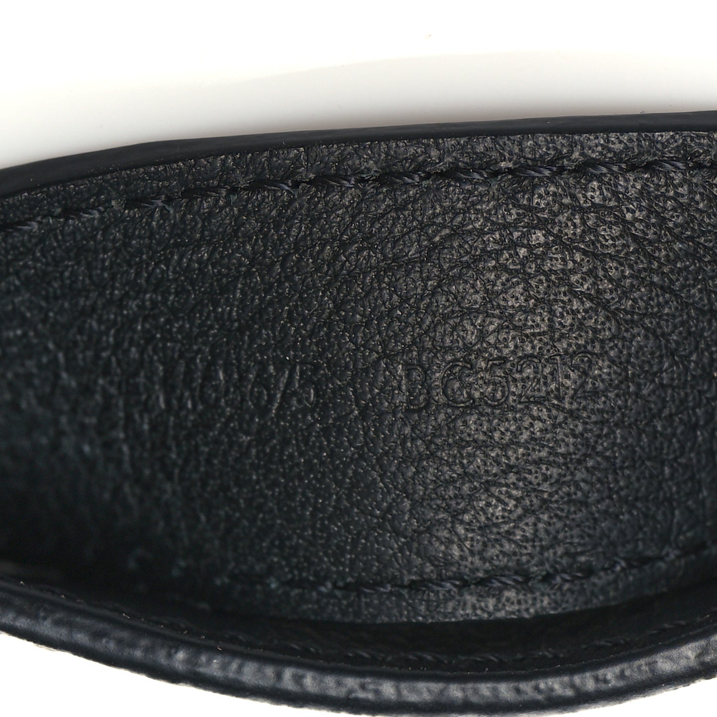 Calfskin LV Shape Dragonne Bag Charm Key Holder Black