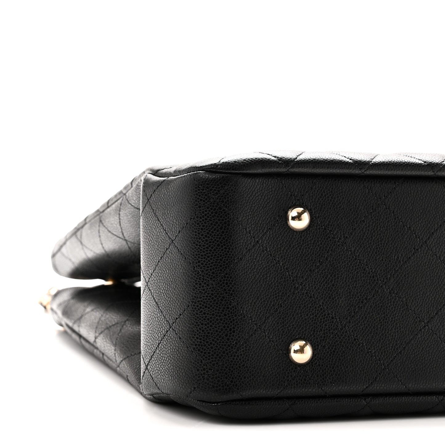 Caviar Quilted Large Classic Shopping Tote Black