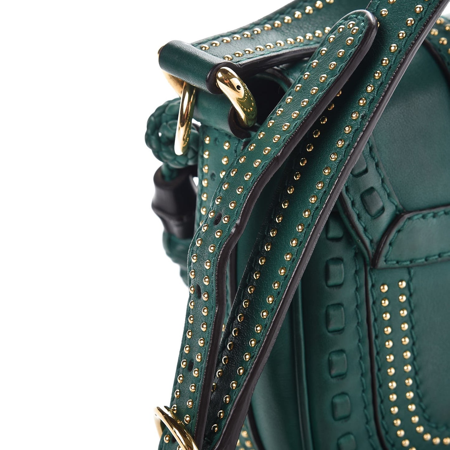 Calfskin Small Snaffle Bit Shoulder Bag Green