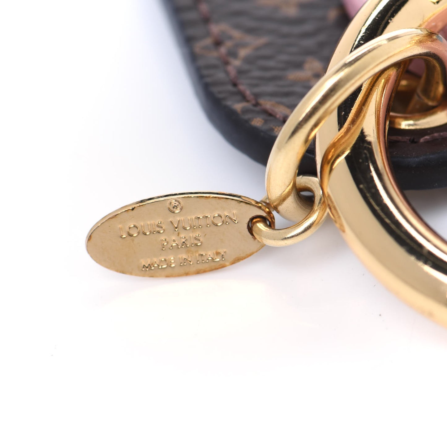 Monogram Fetish Lug Tag Bag Charm Brown