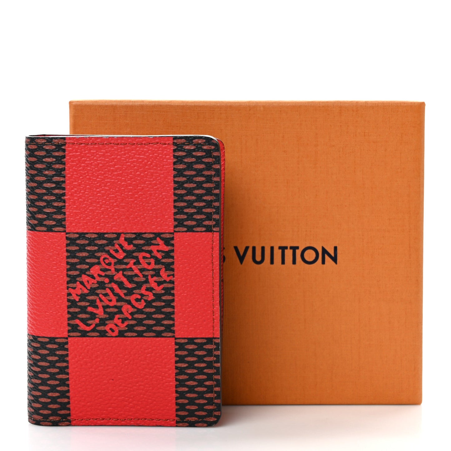 Damier Pop Pocket Organizer NM Red