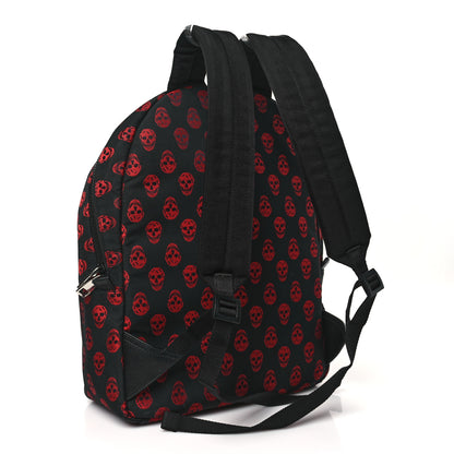 Alexander McQueen Nylon Skull Print Backpack Black Red 3 of 9