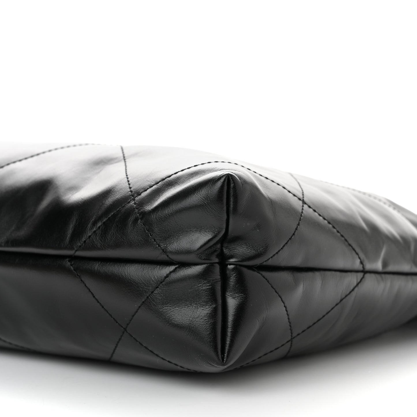 Shiny Calfskin Quilted Small Chanel 22 Black