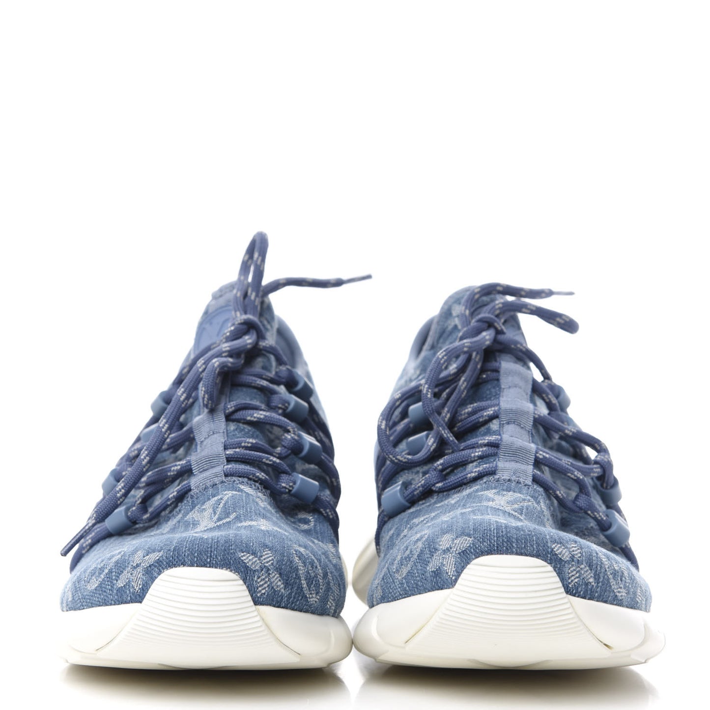Denim Rubber Monogram Fastlane Low Sneakers 5.5 Navy