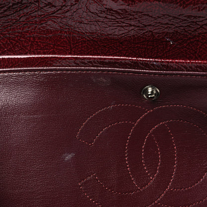 Chanel Patent Calfskin Quilted Medium Double Flap Burgundy 10 of 13