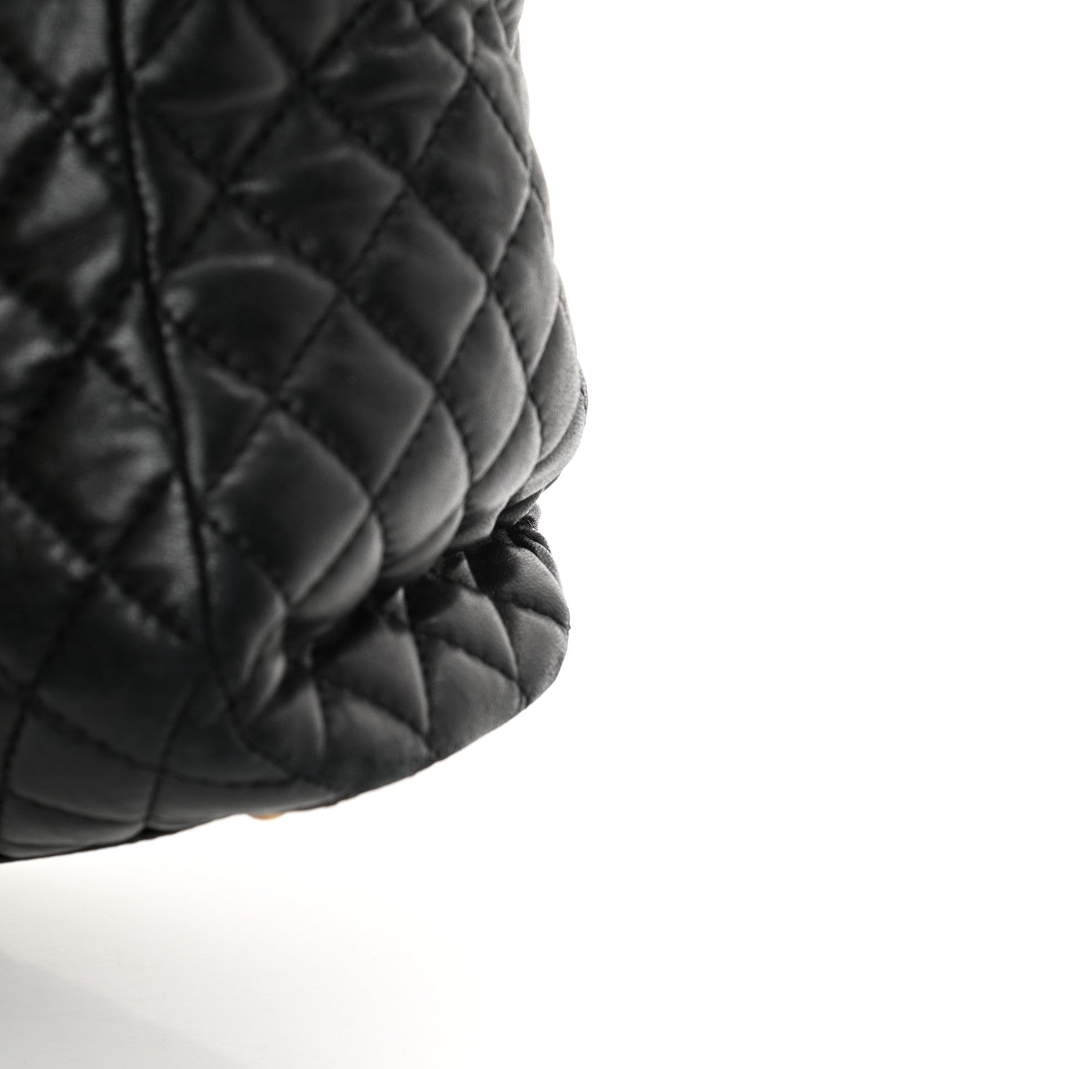 Chanel Lambskin Quilted Large Fluffy CC Shopping Tote Black 12 of 16