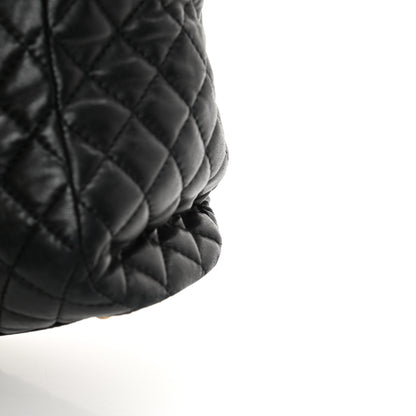 Chanel Lambskin Quilted Large Fluffy CC Shopping Tote Black 12 of 16