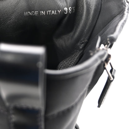 Prada Spazzolato Re-Nylon Metal Triangle Logo Lace Up 55mm Ankle Boots 38.5 Black 9 of 9