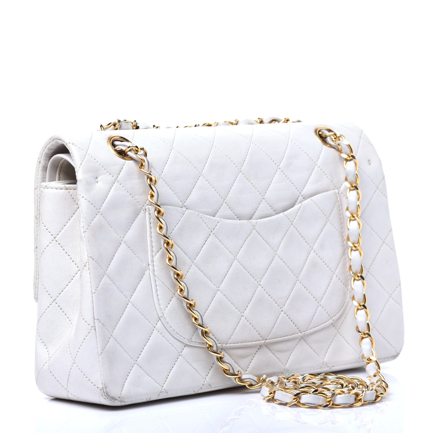 Chanel Lambskin Quilted Medium Double Flap White 3 of 14