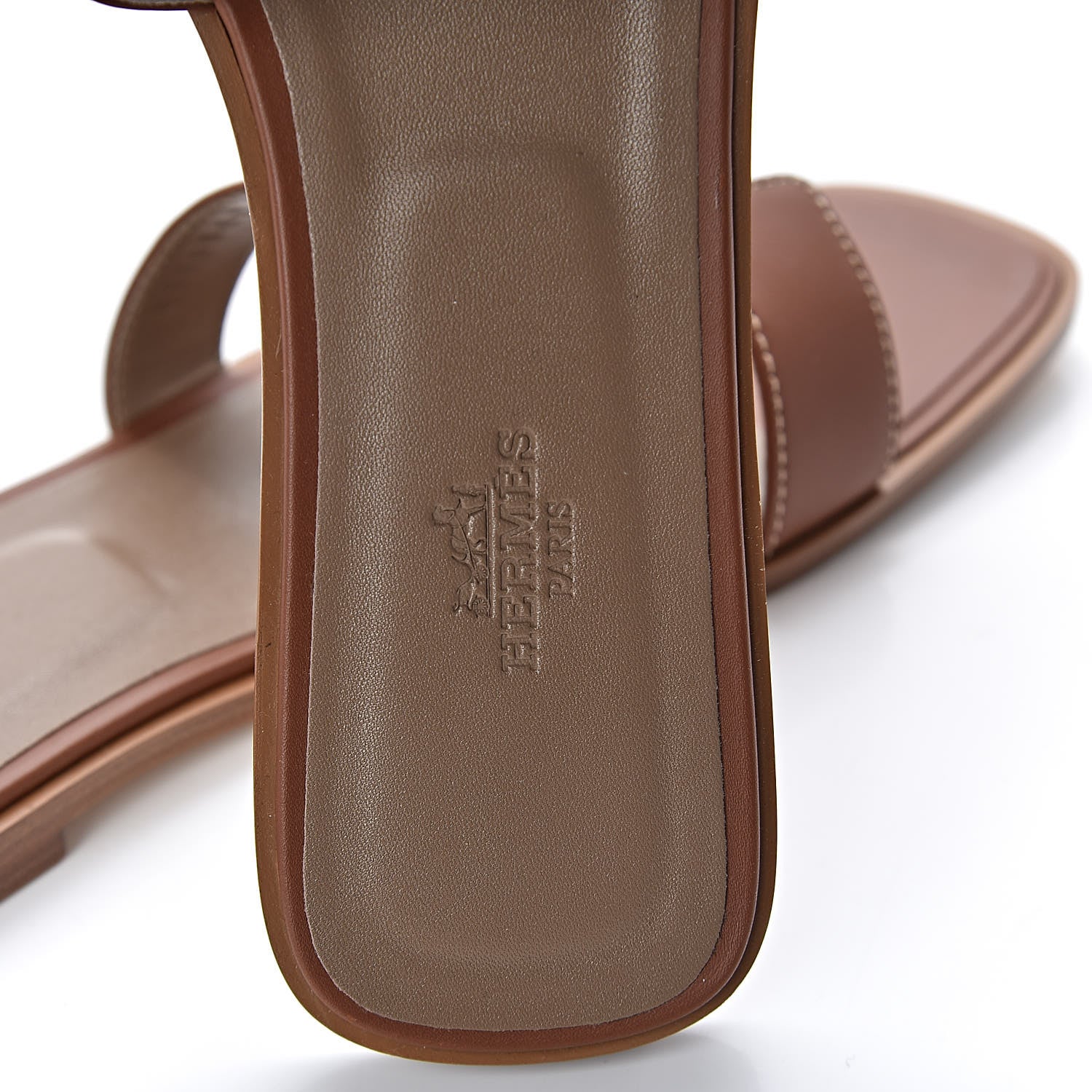 Hermes Box Calfskin Oran Sandals 41 Gold 6 of 9