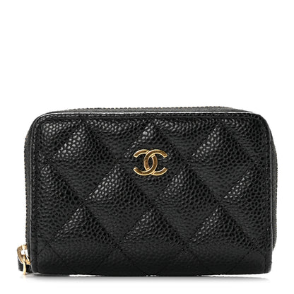 Chanel Caviar Quilted Zip Coin Purse Black 1 of 7