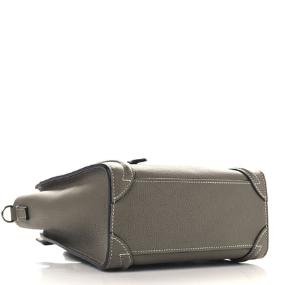 Celine Drummed Calfskin Nano Luggage Souris 4 of 11