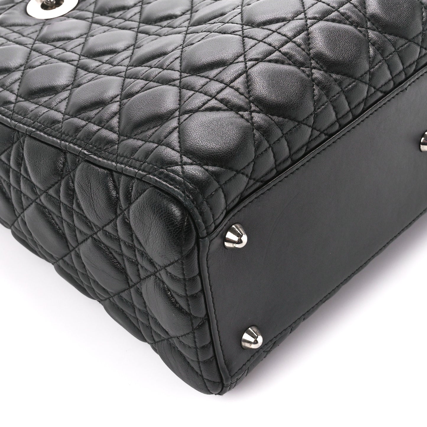 Lambskin Cannage Large Lady Dior Black