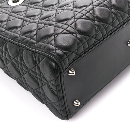 Christian Dior Lambskin Cannage Large Lady Dior Black 10 of 11