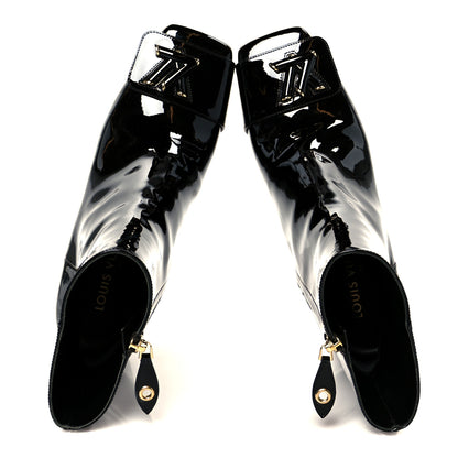 Louis Vuitton Patent Calfskin Shake Ankle Boots 38 Black 2 of 9