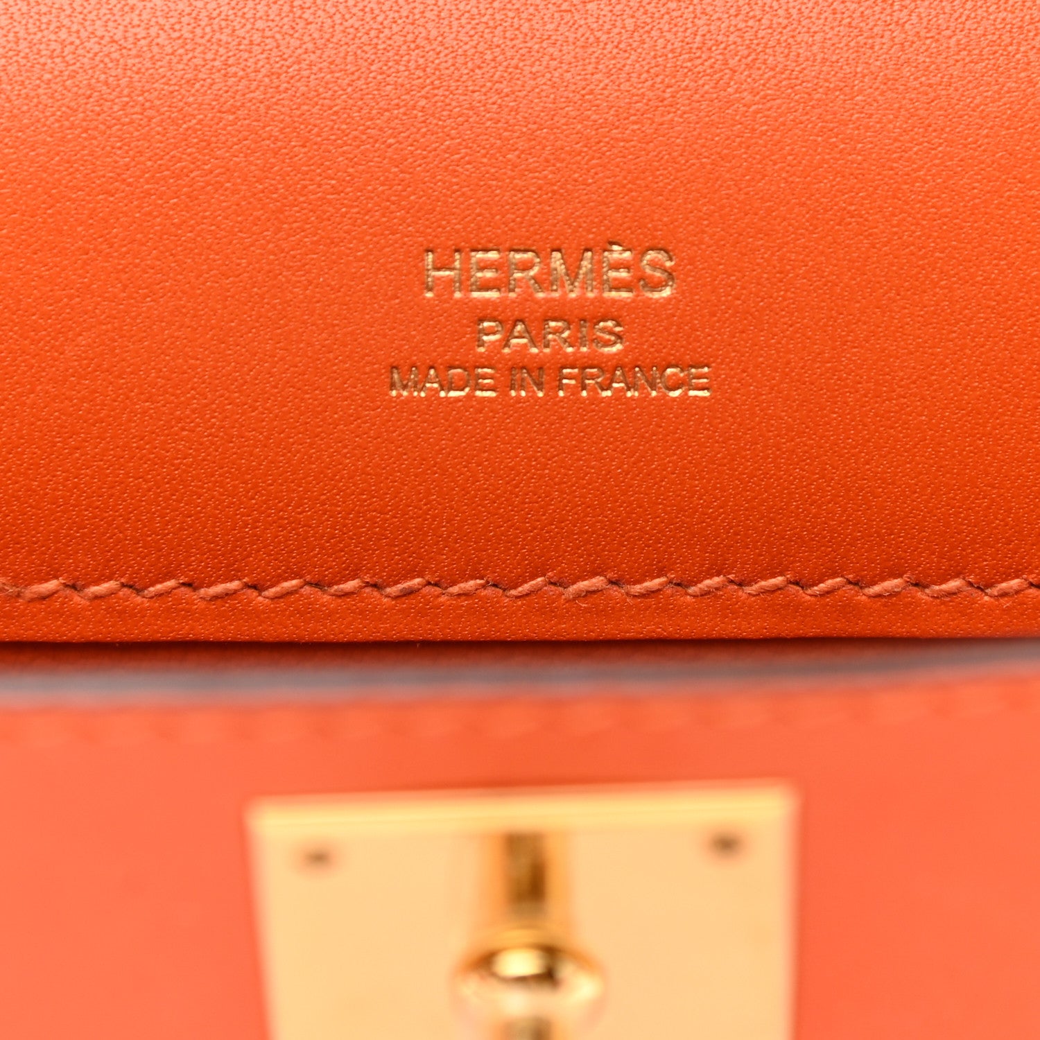 Hermes Tadelakt Kelly Cut Clutch Pochette Orange 6 of 7